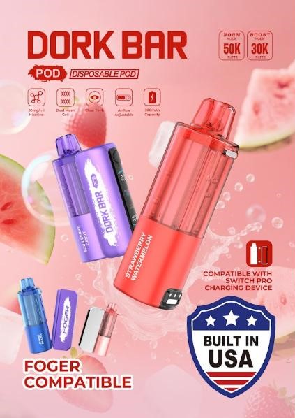 DORK BAR POD Only - BUILT IN USA - 50,000 Puff - 20ML - 5 Ct. Box