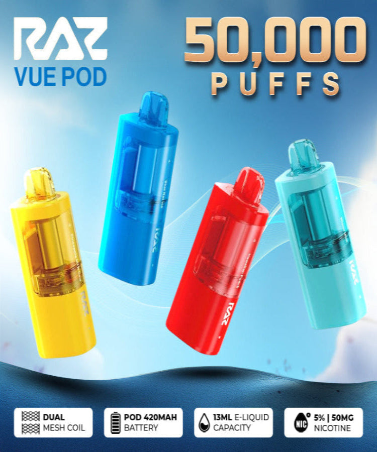 RAZ VUE - Pod Only - 50,000 Puffs - 13ml - 5 Ct. Box