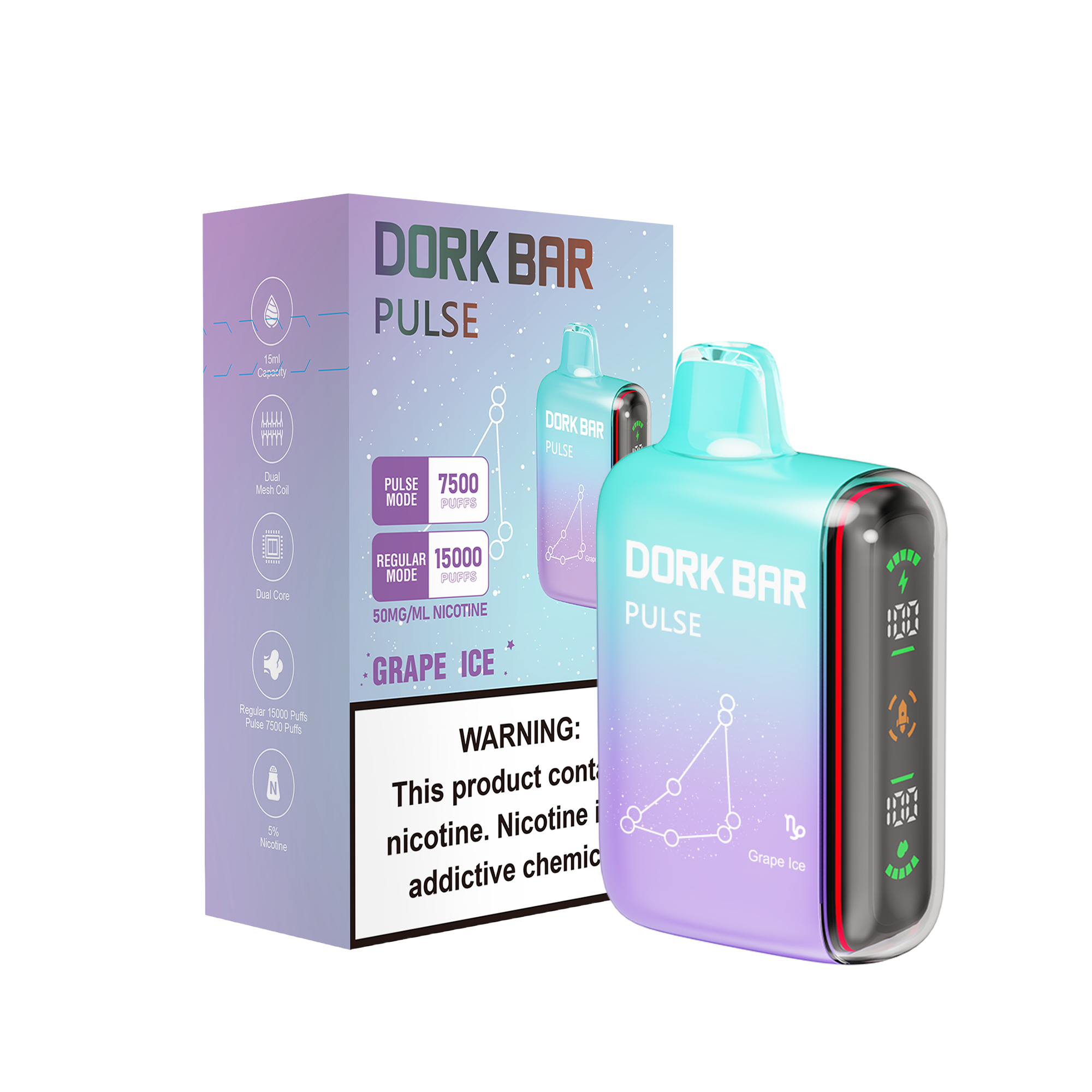 DORK BAR PULSE - 15,000 Puff - 15ML - 5 Ct. Box