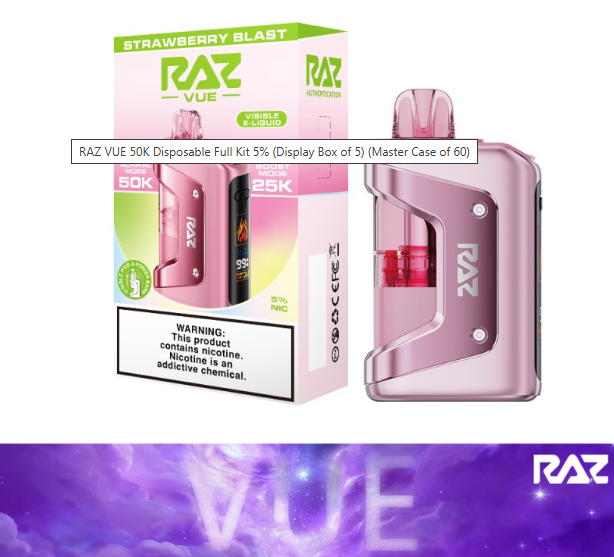 RAZ VUE Kit - 50,000 Puffs - 13ml - 5 Ct. Box